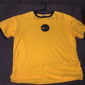 Yellow and Dark Blue Vintage Nike Shirt